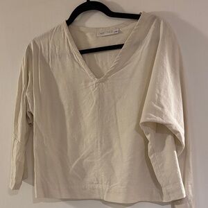 Only Child Cream V-Neck Blouse